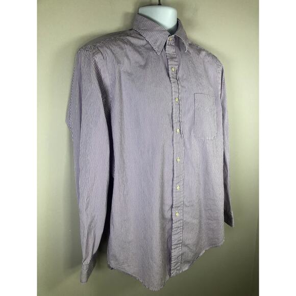 Polo Ralph Lauren Men's Button Down Size 16 Long Sleeve Purple White - Picture 5 of 13